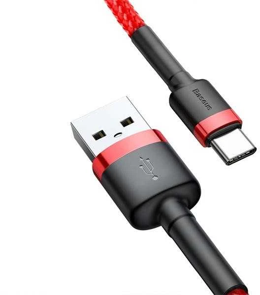 Baseus Cafule kabelis USB-C 3A 1m - Raudonas