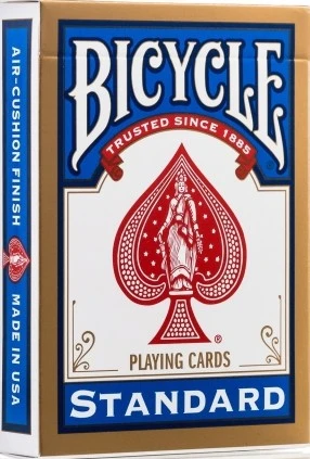 Bicycle Rider Standard Pokerio Kortos Auksiniu Apvadu (Raudonos)