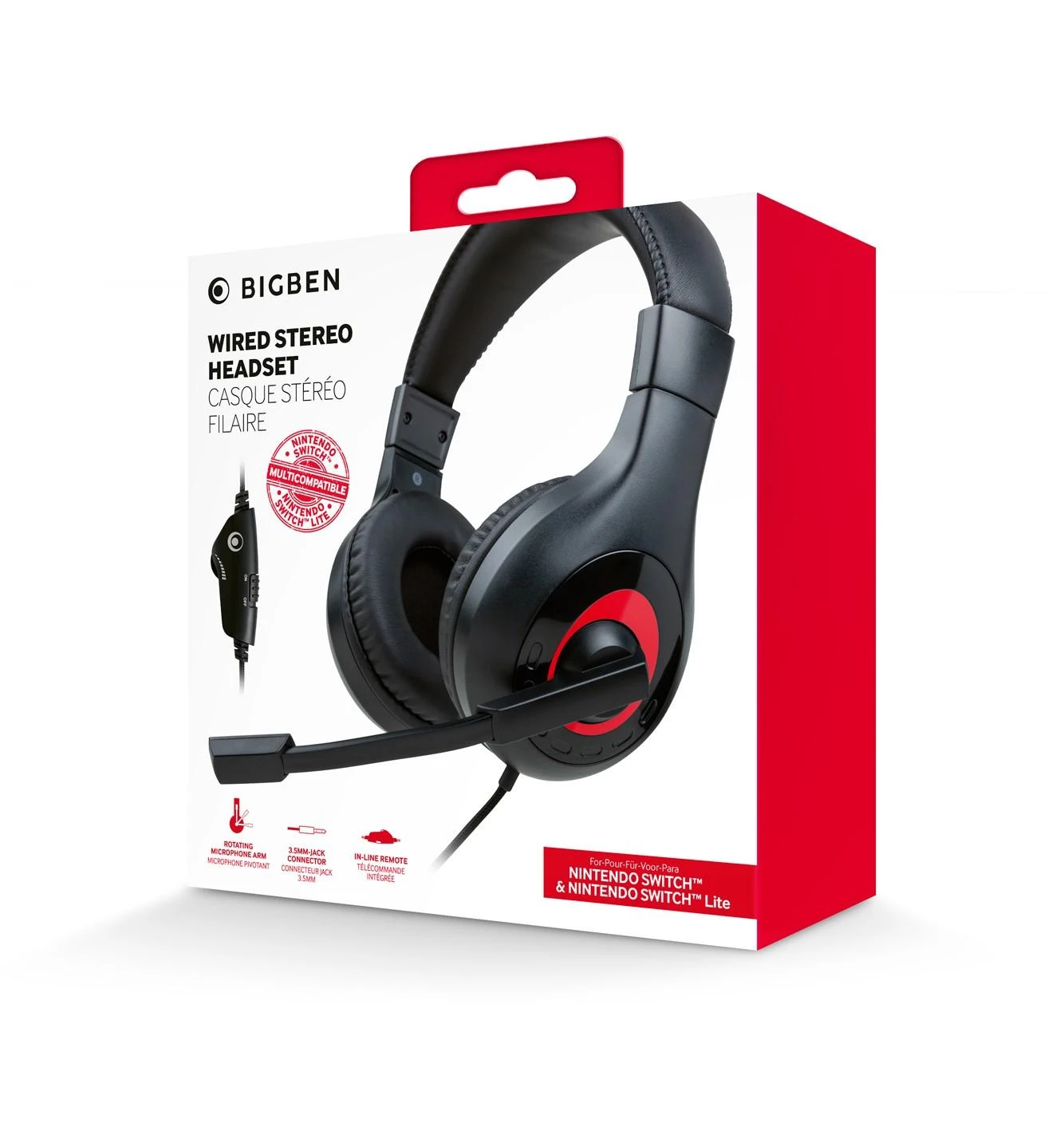 Nacon Big Ben BIGBEN laidinės ausinės Nintendo (juoda) | 3.5mm