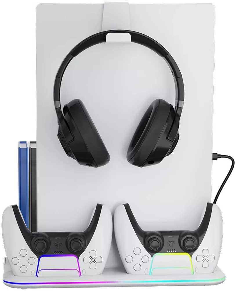 CANYON aušinimo stovas CS-51 RGB PS5 Slim/DE Charge Baltas