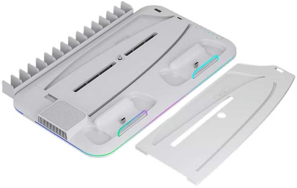 CANYON aušinimo stovas CS-51 RGB PS5 Slim/DE Charge Baltas