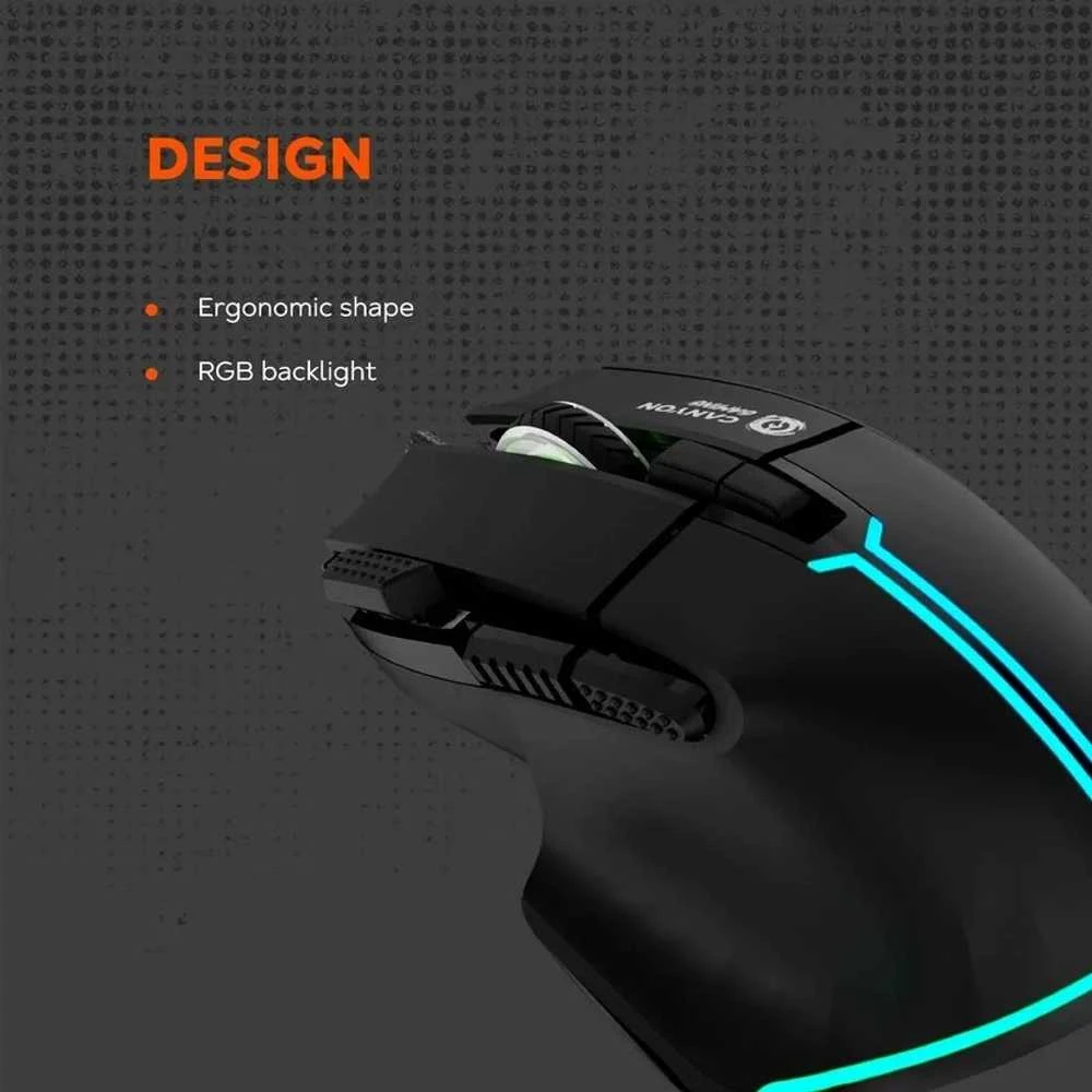 CANYON pelė Fortnax GM-636 RGB 9buttons su laidu Baltas