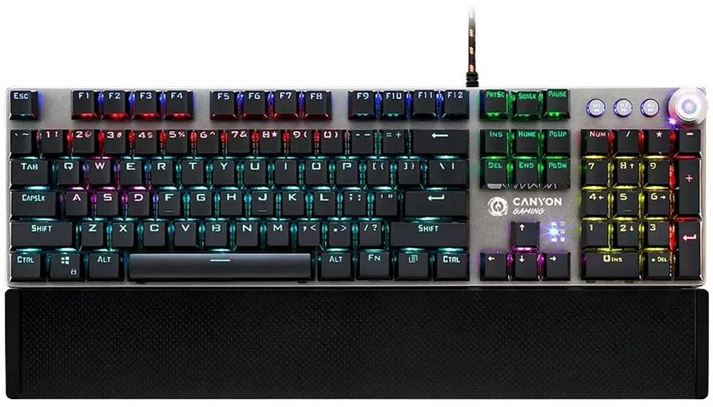 Mechaninė žaidimų klaviatūra Canyon Nightfall CND-SKB7-US, Black Switch, LED, US išdėstymas