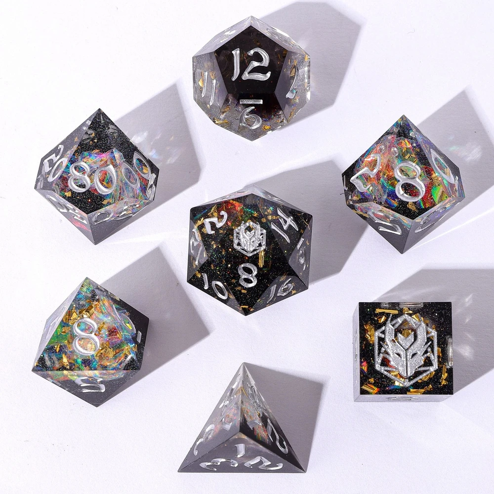 Captured Magic Sharp Edge RPG Resin Dice Set - Galactic Dust