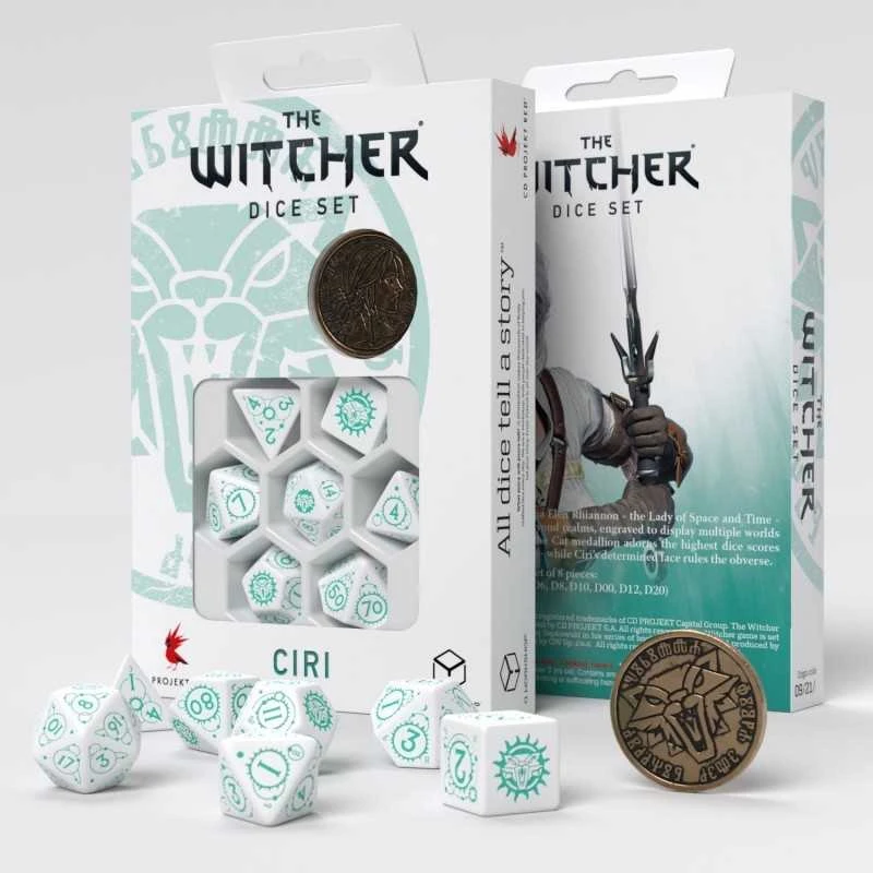 Dėlionė Q Workshop The Witcher Ciri The Law Of Surprise Kauliukų Rinkinys Balta Ir Turkio Sp