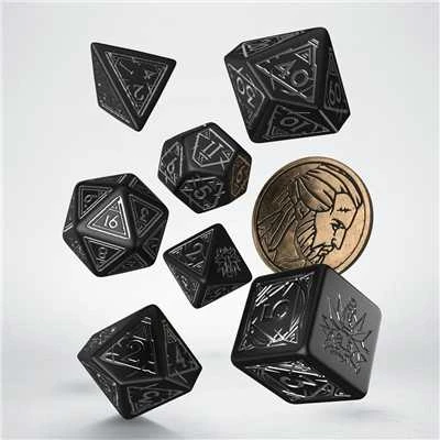 Dėlionė Q Workshop The Witcher Geralt Sidabrinis Sword Kauliukų Rinkinys Juodos Ir Sidabro Sp