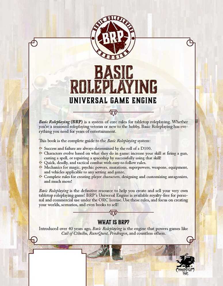 Chaosium Basic Roleplaying: Universal Game Engine
