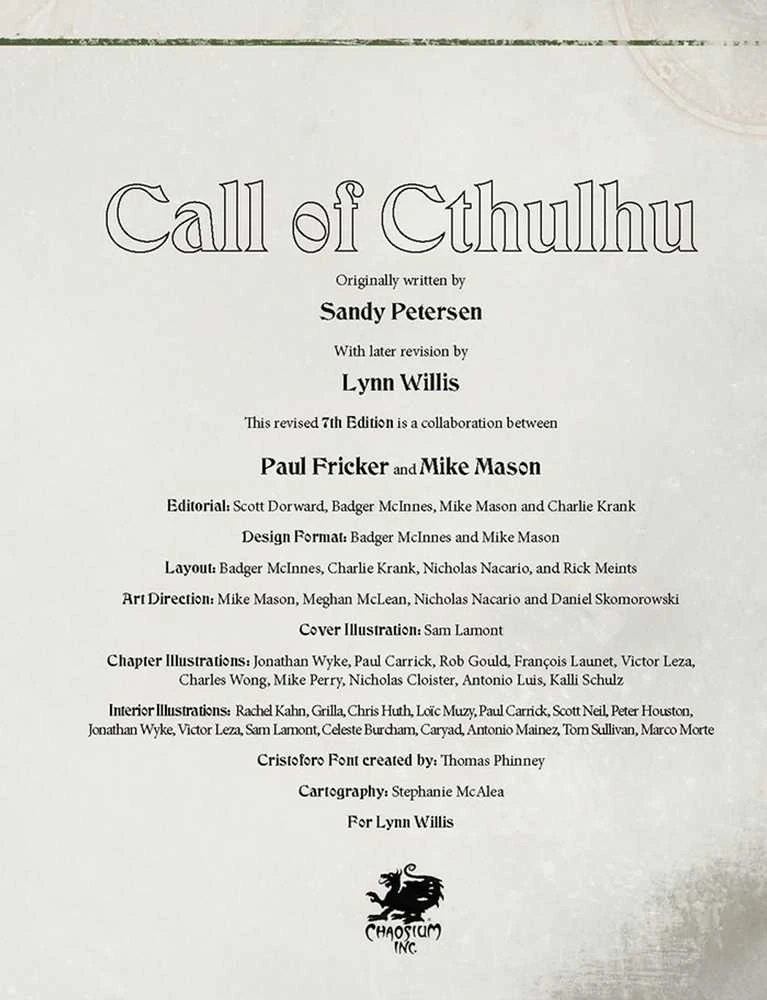 Chaosium Call of Cthulhu - Keeper Rulebook taisyklių knyga