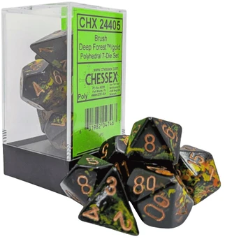 Chessex Polyhedral Deep Forest/auksinis 7-Die Set