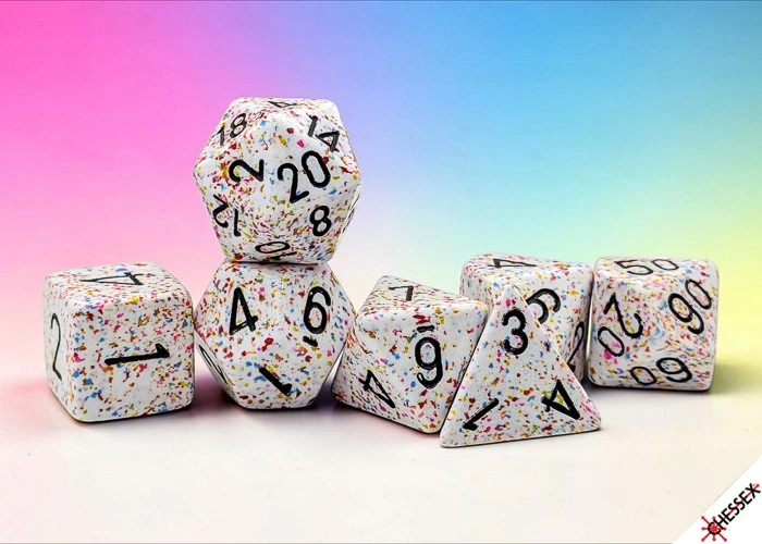 Chessex Polyhedral Speckled Birthday/juodas 7-Die Set