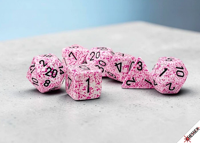 Chessex Polyhedral Speckled Rožinė/juodas 7-Die Set