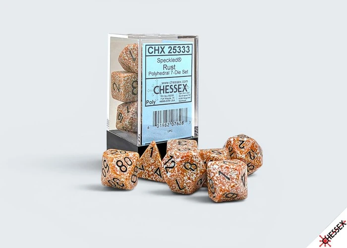 Chessex Polyhedral Speckled Rust/juodas 7-Die Set
