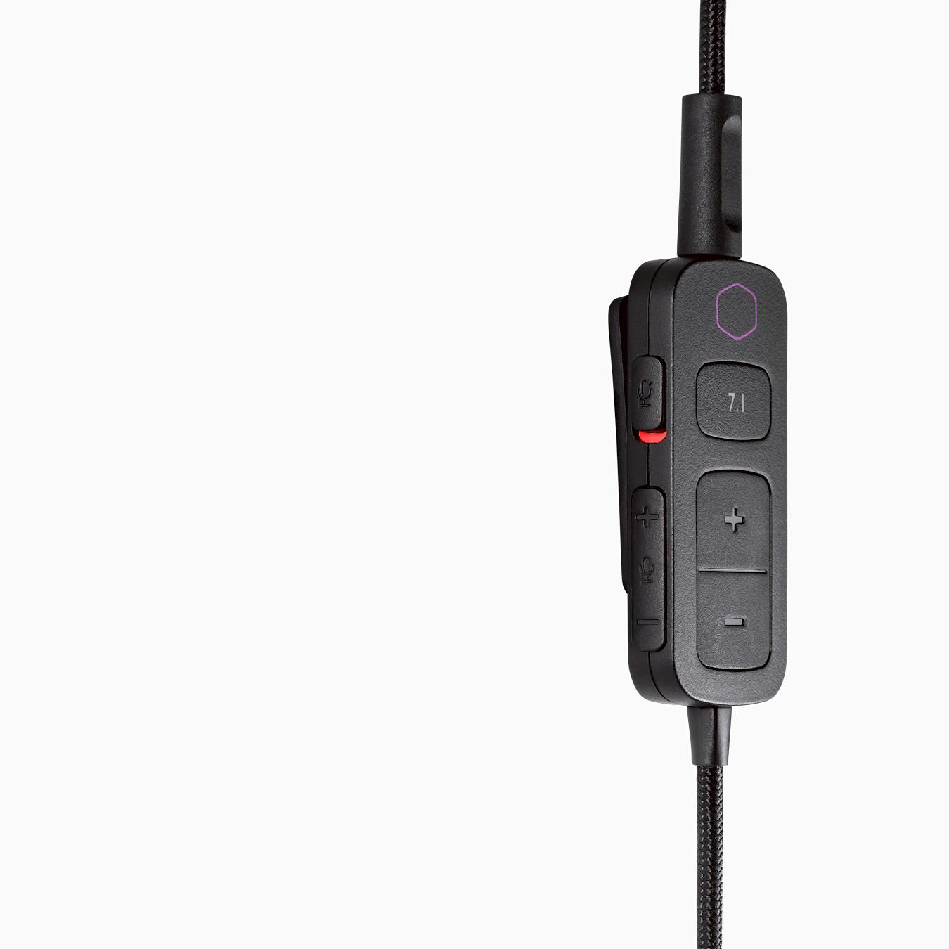 Žaidimų ausinės Cooler Master MH752, 7.1 virtualus erdvinis garsas, USB  DAC, 3.5mm, Juodos | Varle.lt