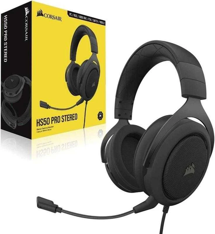 Žaidimų ausinės Corsair HS50 PRO Carbon | Varle.lt