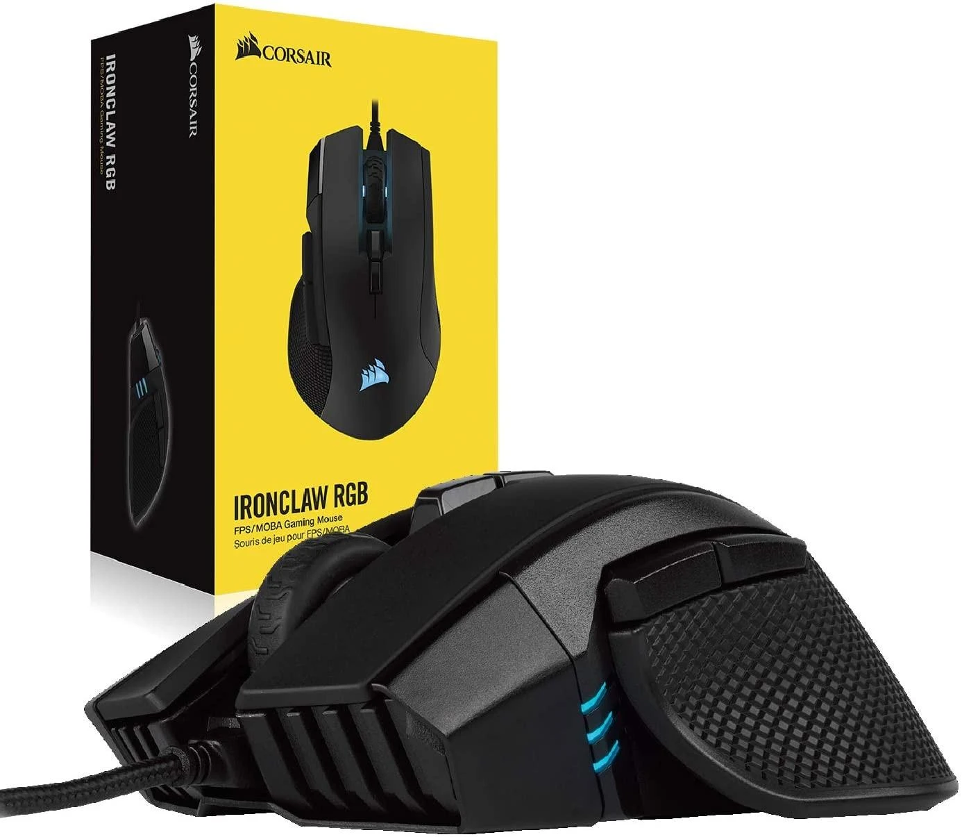 Corsair Ironclaw FPS/MOBA žaidimų pelė, Juoda