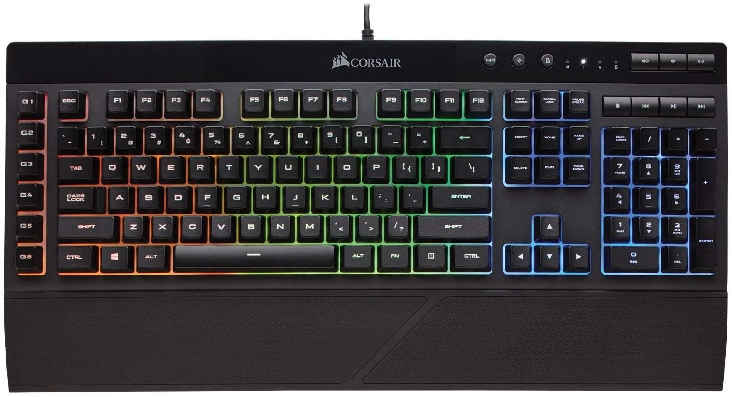 Žaidimų klaviatūra Corsair K55 RGB Pro su 5 zonų RGB pašvietimu, ENG išdėstymas