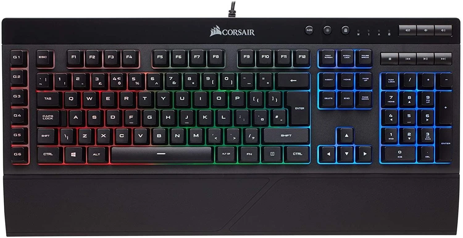 Žaidimų klaviatūra Corsair K55 RGB Pro su 5 zonų RGB pašvietimu, ENG išdėstymas
