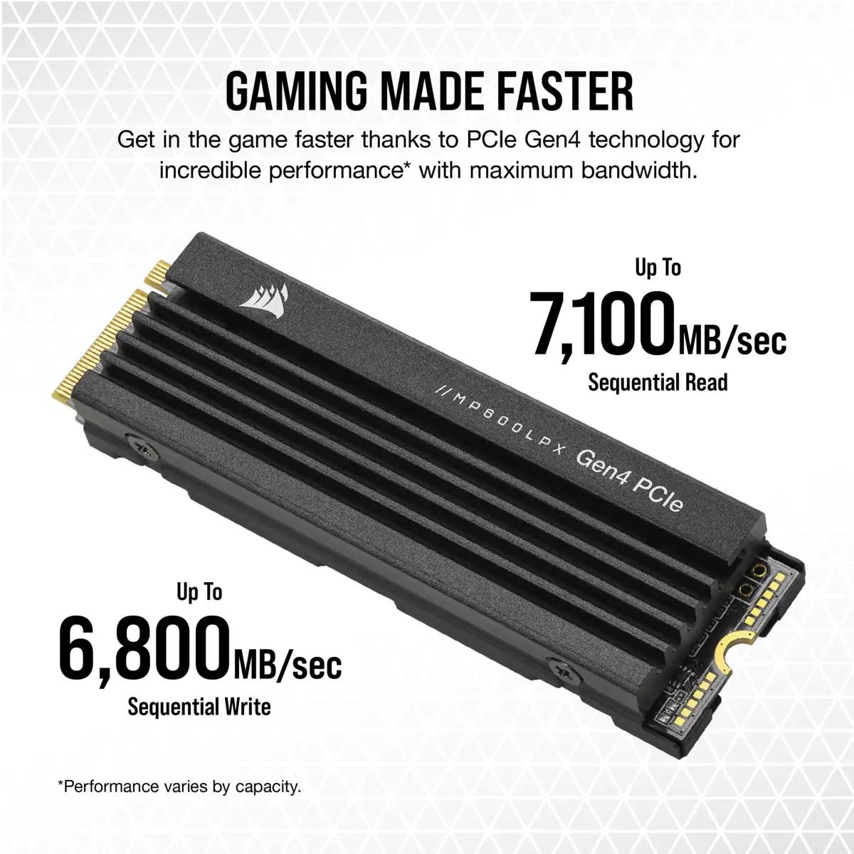 Corsair MP600 PRO LPX NVMe SSD su aušintuvu skirtas PC/PS5 2TB