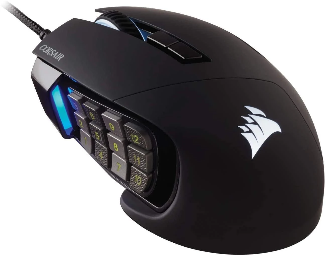 Corsair Scimitar RGB Elite Optinė MOBA/MMO žaidimų pelė, Juoda