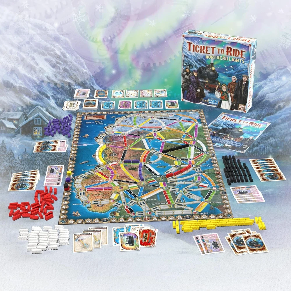 Ticket To Ride „Days Of Wonder“ bilietas į kelionę: Šiaurės pašvaistė (DK/NO/SE/FI)