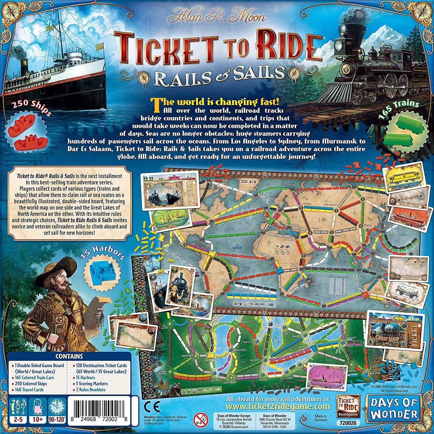 Ticket To Ride „Stebuklų dienų“ bilietas: bėgiai ir burės