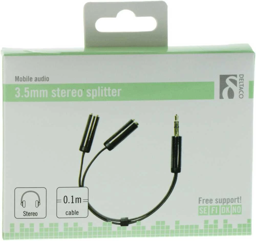 DELTACO 3.5mm garso skirstytuvas pakuotėje