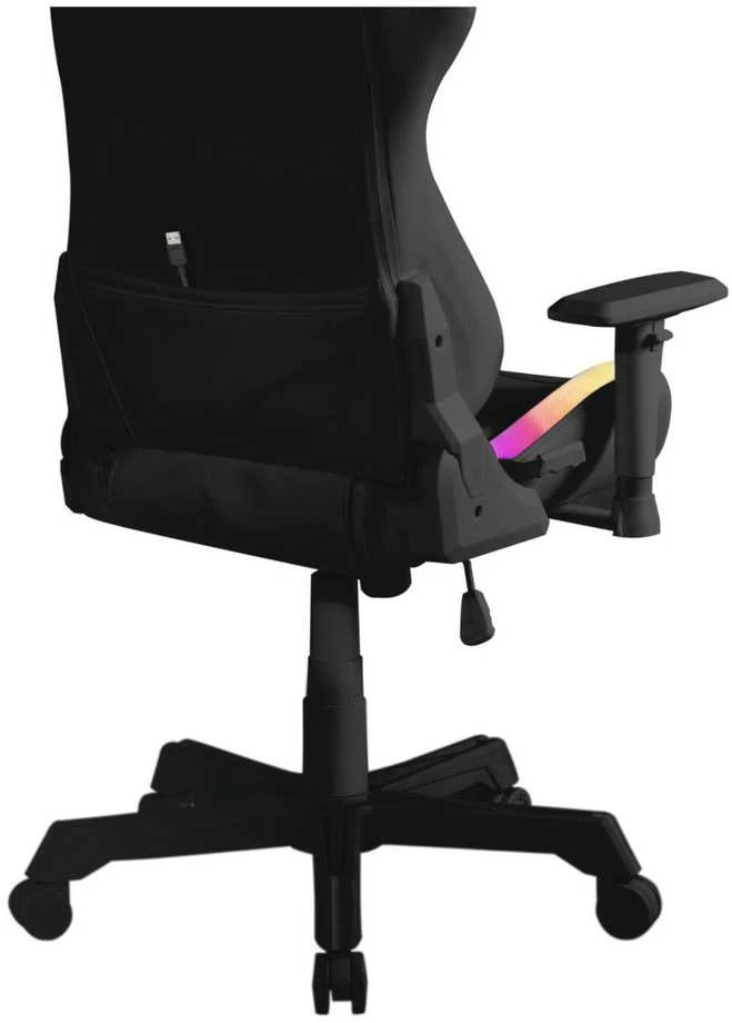 Žaidimų kėdė Deltaco GAM-080 Gaming Chair, PU oda, su RGB pašvietimu, Juoda