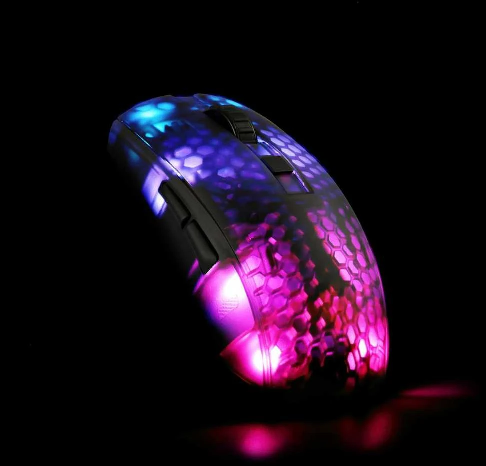 Deltacoimp Pusiau permatoma DELTACO GAMING žaidimų pelė, DM310, RGB, itin lengva, juoda / GAM-144
