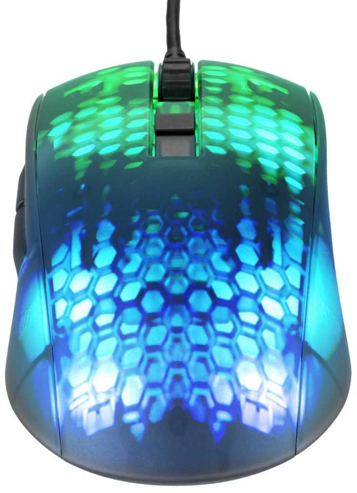 Deltacoimp Pusiau permatoma DELTACO GAMING žaidimų pelė, DM310, RGB, itin lengva, juoda / GAM-144