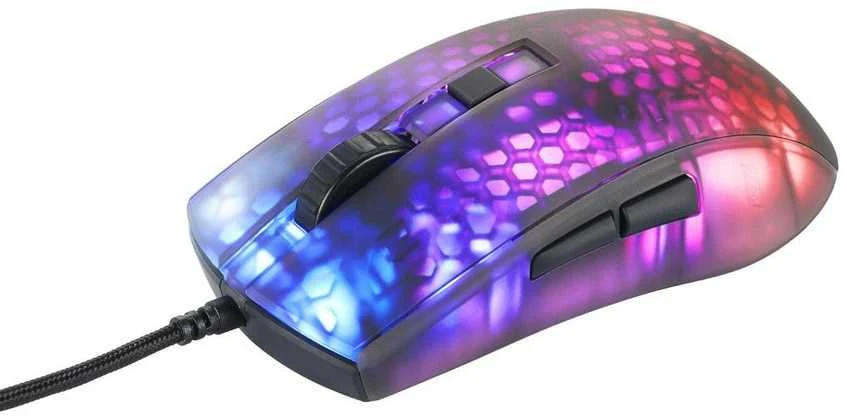 Deltacoimp Pusiau permatoma DELTACO GAMING žaidimų pelė, DM310, RGB, itin lengva, juoda / GAM-144