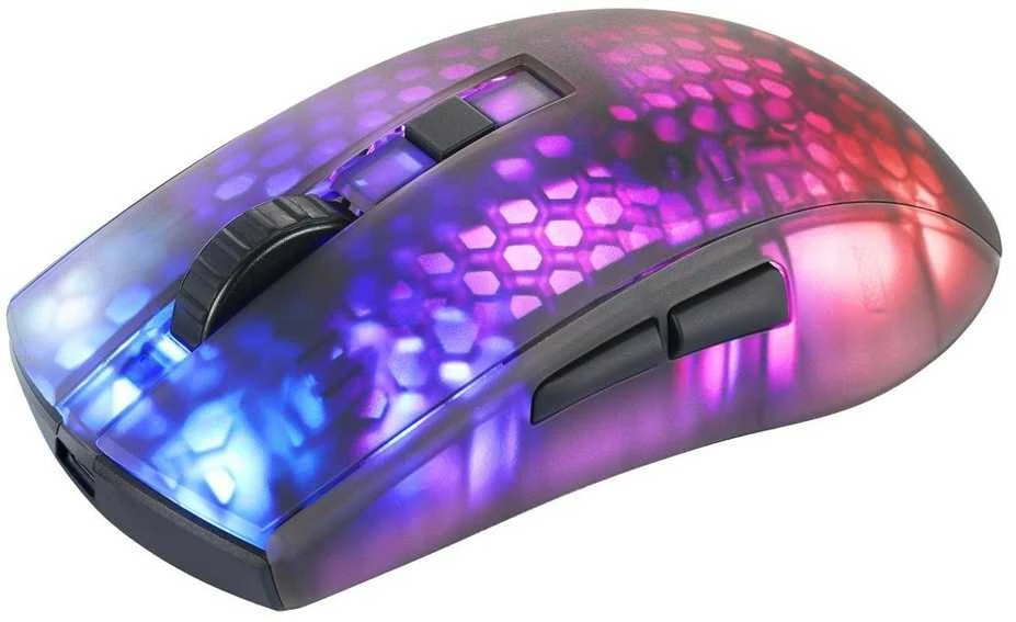 Belaidė pusiau permatoma DELTACO GAMING žaidimų pelė, DM320, RGB, itin lengva, juoda / GAM-145