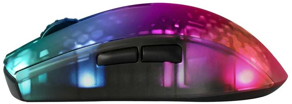 Belaidė pusiau permatoma DELTACO GAMING žaidimų pelė, DM320, RGB, itin lengva, juoda / GAM-145
