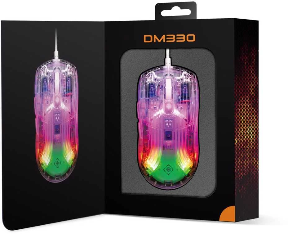 DM330 permatoma RGB DELTACO GAMING žaidimų pelė, 1000 Hz, 3327 IC / GAM-159-T / 4222234