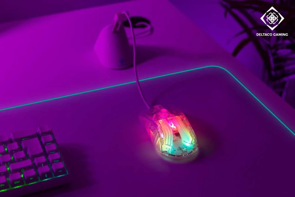 DM330 permatoma RGB DELTACO GAMING žaidimų pelė, 1000 Hz, 3327 IC / GAM-159-T / 4222234