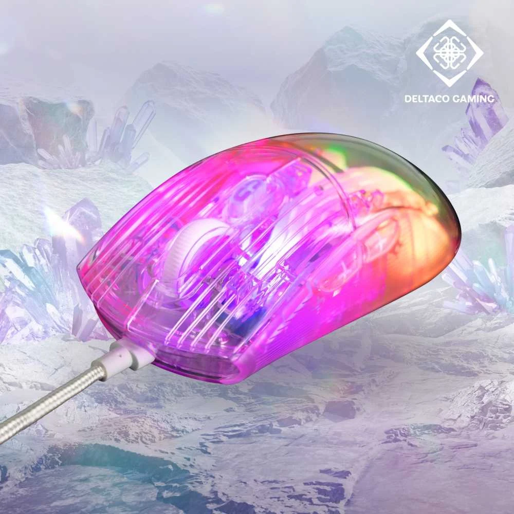 DM330 permatoma RGB DELTACO GAMING žaidimų pelė, 1000 Hz, 3327 IC / GAM-159-T / 4222234