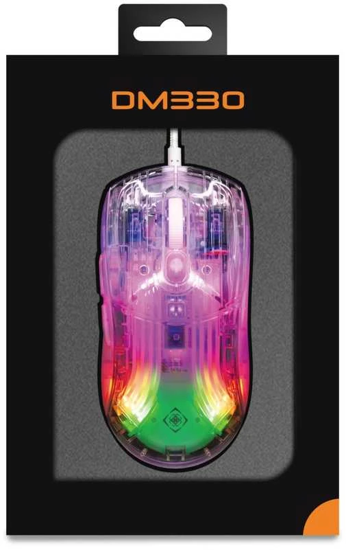 DM330 permatoma RGB DELTACO GAMING žaidimų pelė, 1000 Hz, 3327 IC / GAM-159-T / 4222234