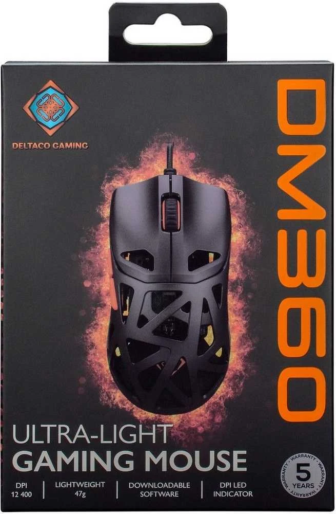 DM360 itin lengva 47 g žaidimų pelė DELTACO GAMING, 3327 IC, 12 400 DPI / GAM-187 / 4222405
