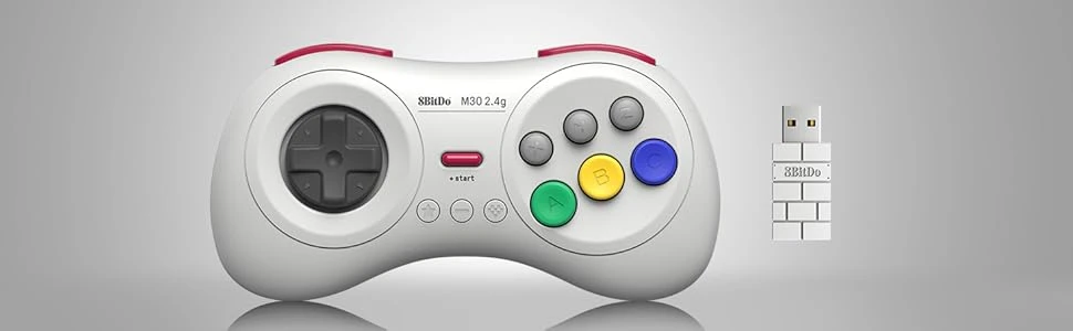 8BitDo M30 2.4G belaidis pultelis (baltas) aprašymas - Prekės nuotrauka
