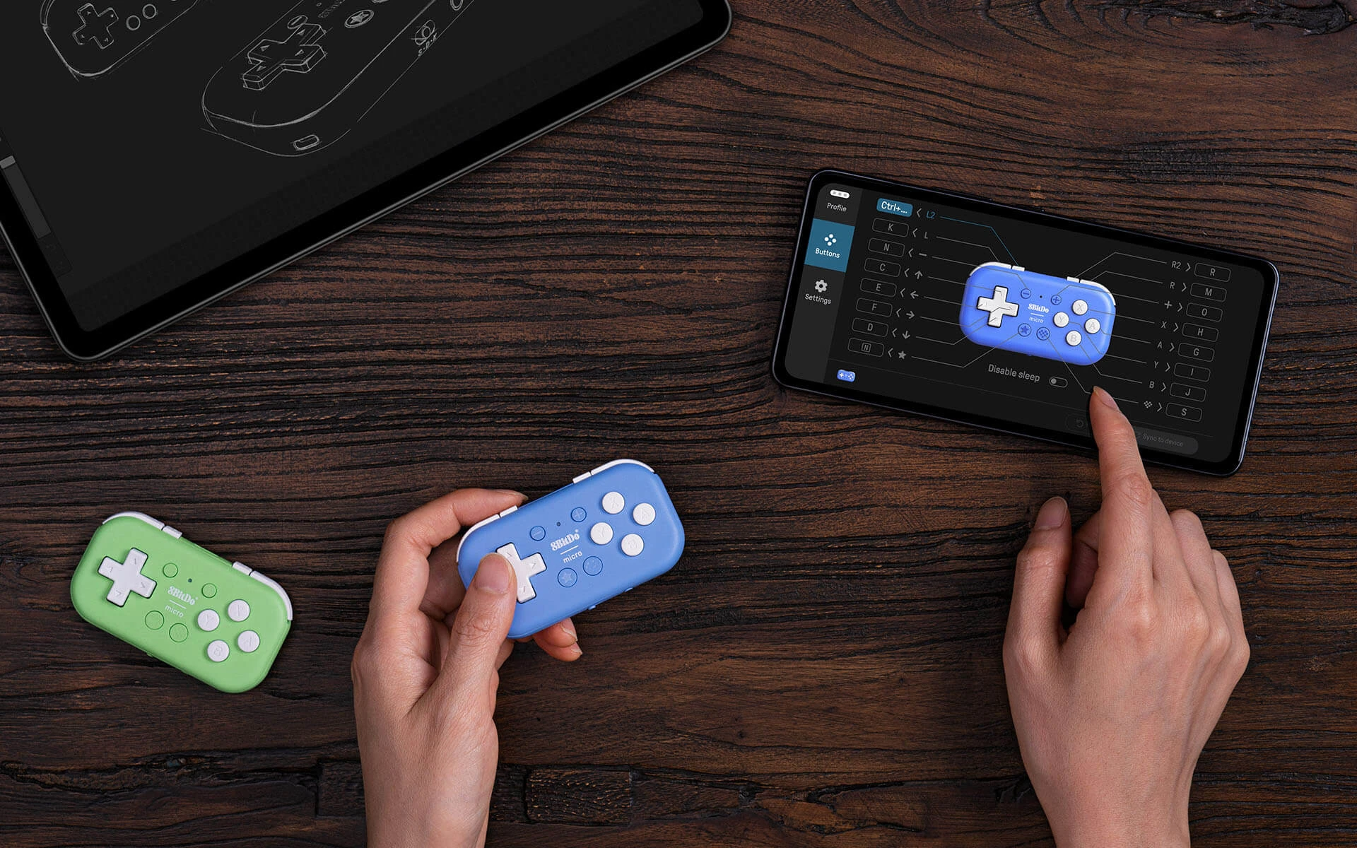 8BitDo Micro belaidis pultelis (mėlynas) aprašymas - Prekės nuotrauka