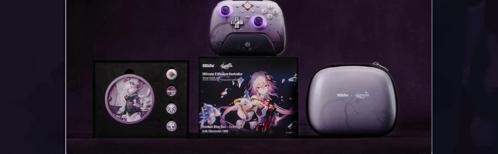 8BitDo Ultimate 2.4G belaidis pultelis (Honkai: Star Rail - Evernight Edition) aprašymas - Prekės nuotrauka