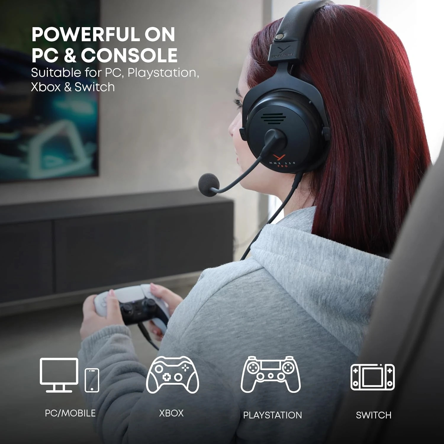 Beyerdynamic MMX 330 Pro Laidinės žaidimų ausinės | Open-Back | Juoda | 3.5 mm aprašymas - Prekės nuotrauka