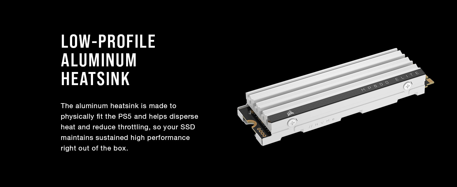 Corsair | SSD | MP600 ELITE | 2000 GB | SSD form factor M.2 2280 | Solid-state drive sąsaja PCIe Gen 4×4 | Skaitymo greitis 7000 MB/s | Rašymo greitis 6500 MB/s aprašymas - Prekės nuotrauka