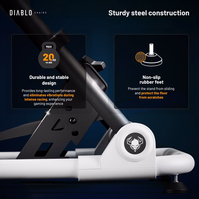 Diablo Chairs Diablo X-Drive Mini stovas vairui | Juoda/Balta aprašymas - Prekės nuotrauka