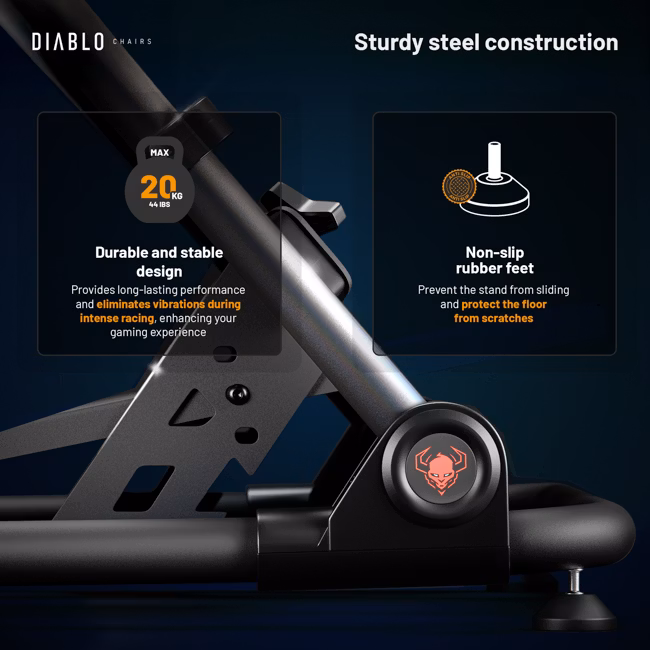 Diablo Chairs Diablo X-Drive Mini stovas vairui | Juodas aprašymas - Prekės nuotrauka