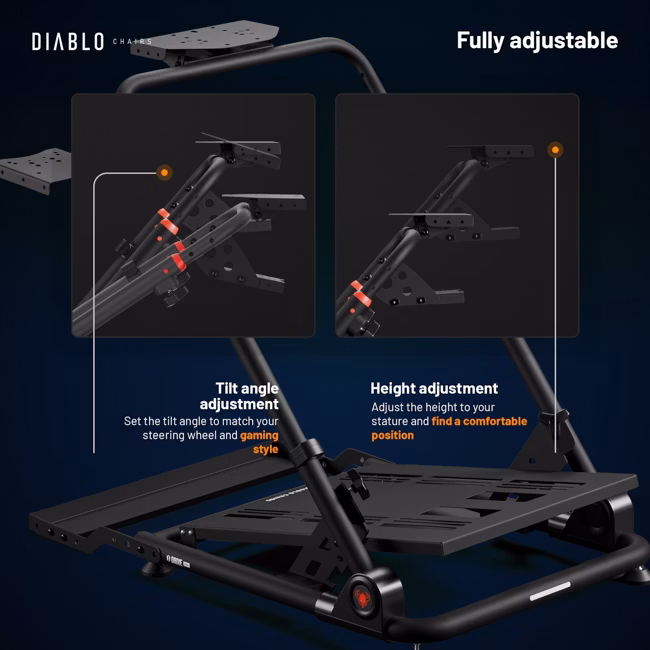 Diablo Chairs Diablo X-Drive Mini stovas vairui | Juodas aprašymas - Prekės nuotrauka