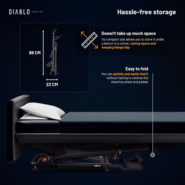 Diablo Chairs Diablo X-Drive Mini stovas vairui | Juodas aprašymas - Prekės nuotrauka