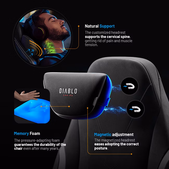 Diablo Chairs Diablo X-Eye Prime Normal Size - Burned Juodas ergonominė kėdė aprašymas - Prekės nuotrauka