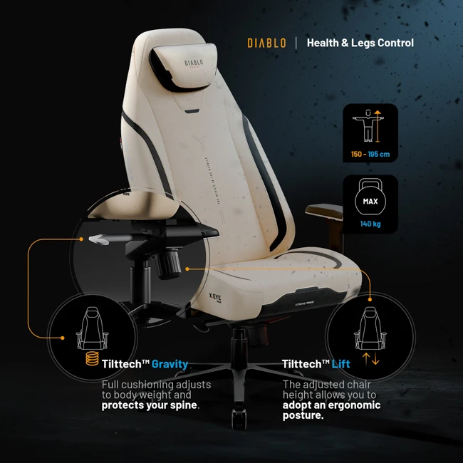 Diablo Chairs Diablo X-Eye Prime Normal Size - Desert Storm ergonominė kėdė aprašymas - Prekės nuotrauka Diablo Chairs Diablo X-Eye Prime Normal Size - Desert Storm ergonominė kėdė aprašymas - Prekės nuotrauka