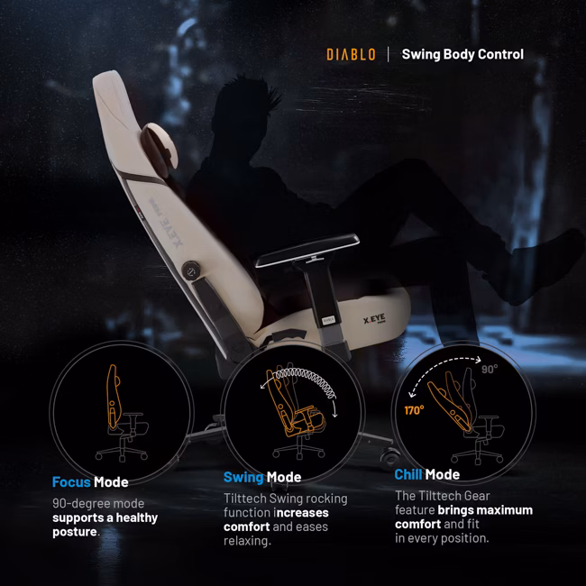 Diablo Chairs Diablo X-Eye Prime Normal Size - Desert Storm ergonominė kėdė aprašymas - Prekės nuotrauka Diablo Chairs Diablo X-Eye Prime Normal Size - Desert Storm ergonominė kėdė aprašymas - Prekės nuotrauka