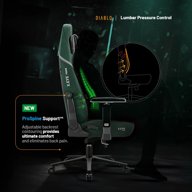 Diablo Chairs Diablo X-Eye Prime Normal Size - Forest Žalias ergonominė kėdė aprašymas - Prekės nuotrauka